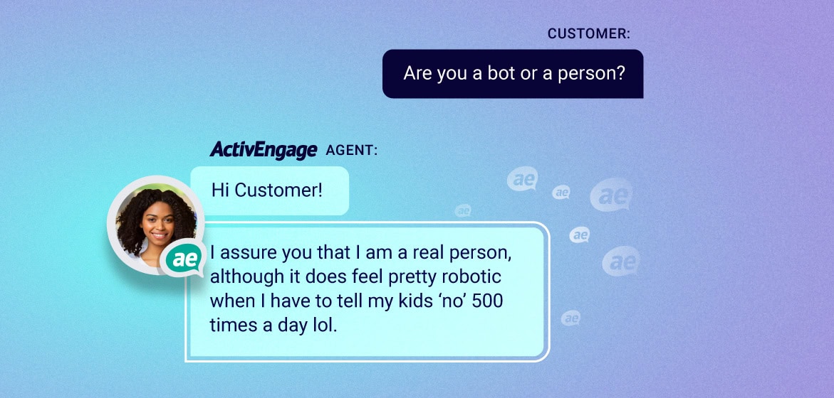 ActivEngage conversation example with a live representative